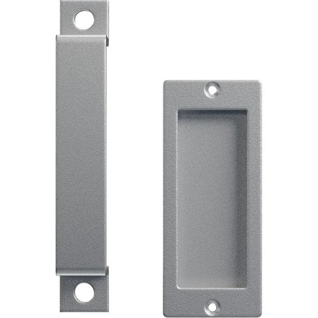EKENA MILLWORK 7" Pull Handle & 6" Flush Pull for 1 3/8" Doors, Silver Metallic GB6001PP3076SM